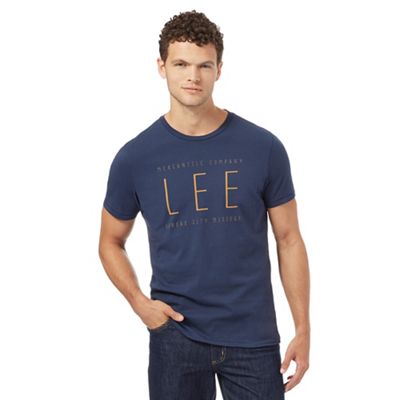 Lee Navy 'Lee' print t-shirt
